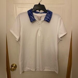 Tommy Bahama White Racquet & Paddle 3/4 Polo